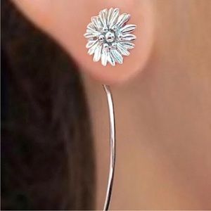 New Sterling Silver Daisy Threader Earrings